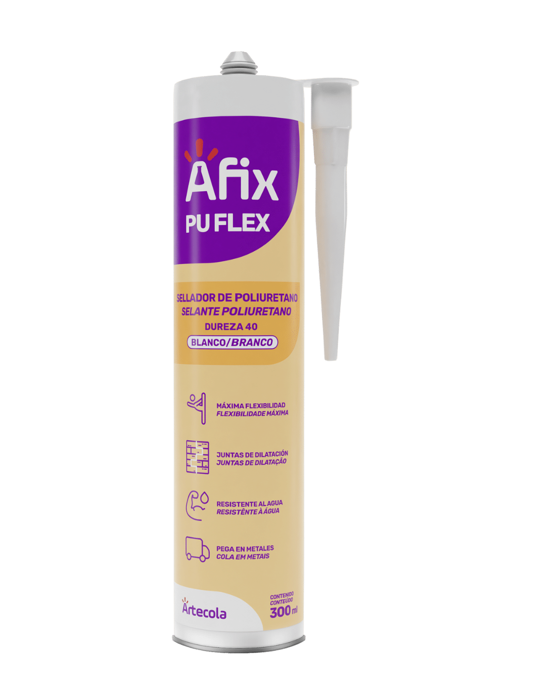 AFIX PEGADIT PU FLEX BLANCO PRESENTACIÓN COLOR BLANCO TUBO 300 ML 1 AFIX PEGADIT PU FLEX BLANCO PRESENTACIÓN COLOR BLANCO TUBO 300 ML